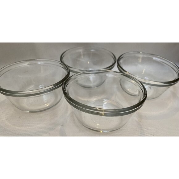 ANCHOR HOCKING 4 Custard Ramekin Dessert Cups Dish 8 oz Clear Glass USA Set - Picture 6 of 8